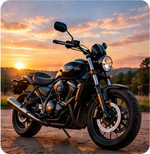 Motorcycle at sunset
